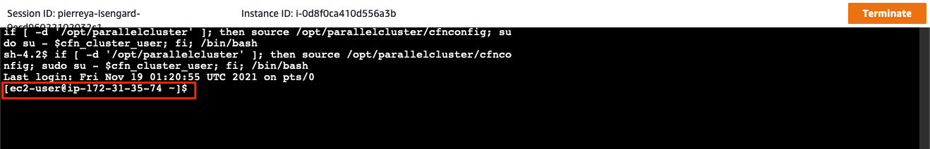 PCluster Manager Connection