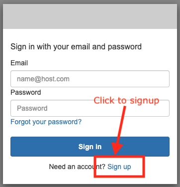 Signup Screen