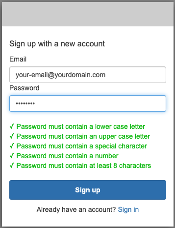 Signup Screen